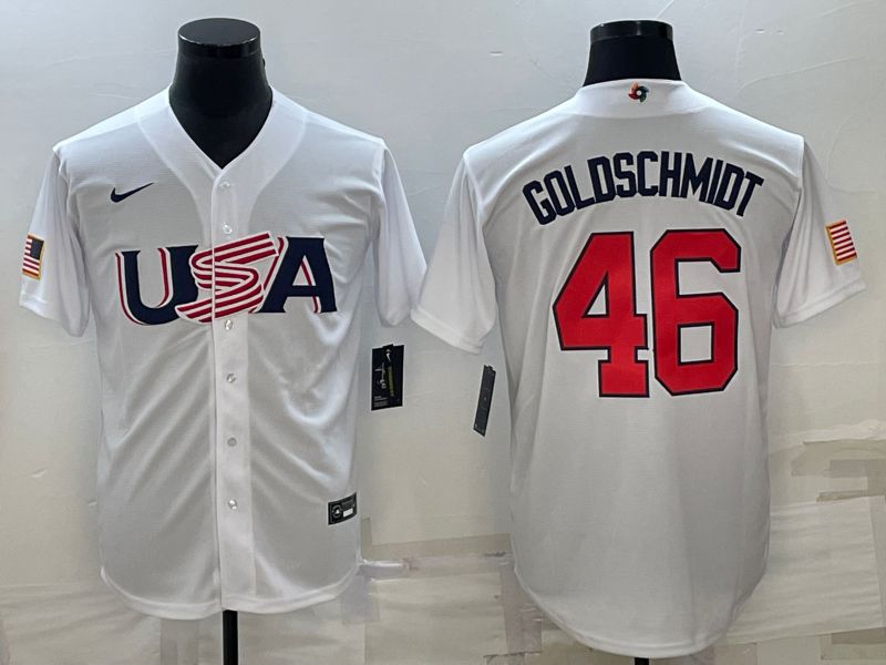 Men 2023 World Cub USA #46 Goldschmidt White Nike MLB Jersey8->more jerseys->MLB Jersey